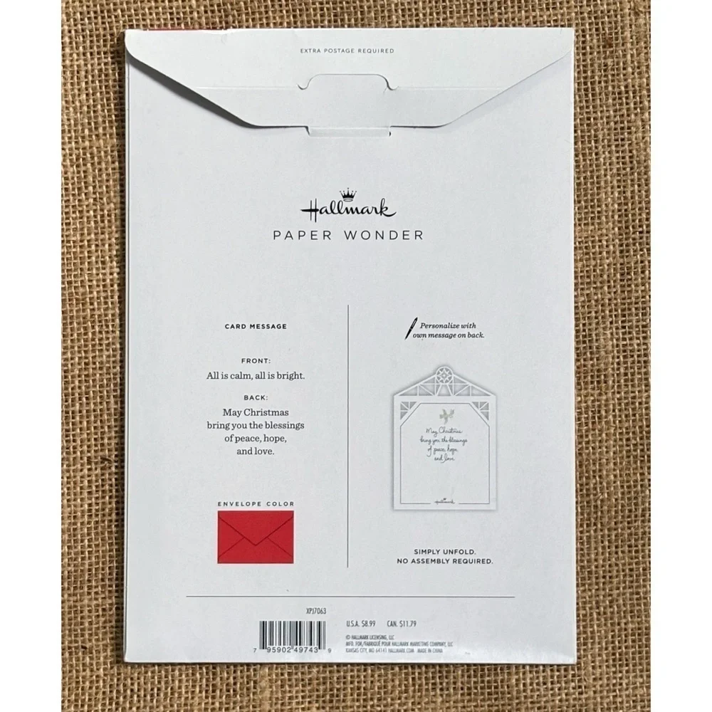 New Hallmark Paper Wonder Pop Up Card Nativity Scene Holy Family Christmas